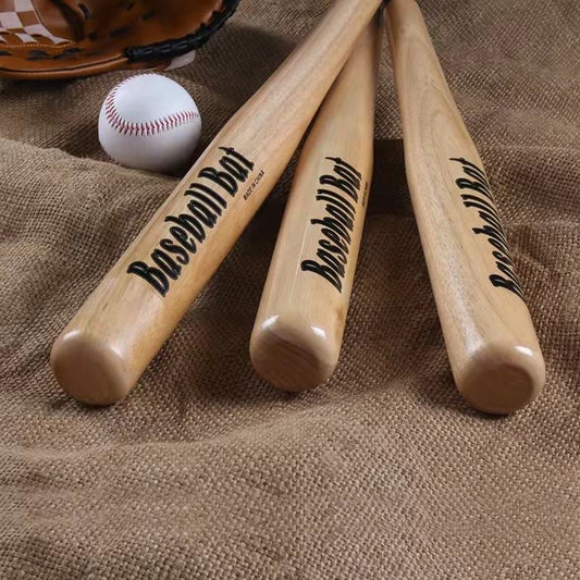 Wood baseball bat set, light maple with black custom name script on barrels