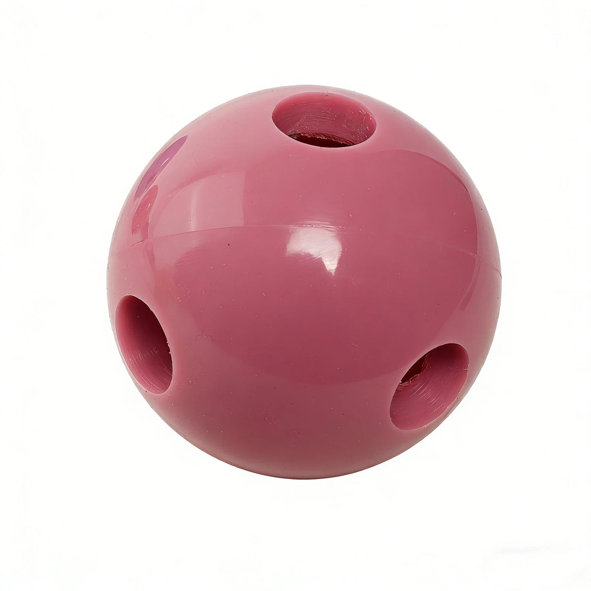 Pink PVC training ball with top opening and side grip holes